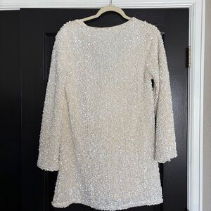 Viral H&MSequin Shift Dress with black bow on back!